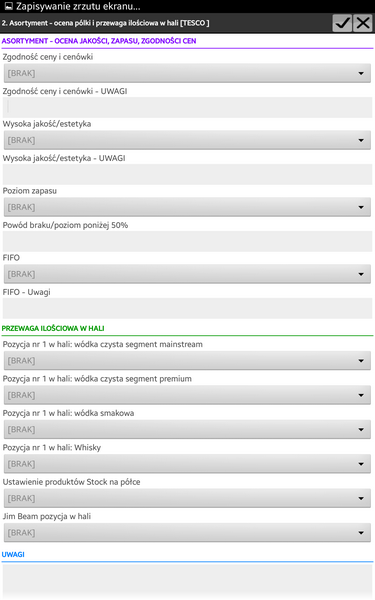 Przykładowe formularze ankiet do rozbudowanego badania konkurencji w punktach sprzedaży odwiedzanych przez