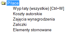 Płace Naturalnym miejscem realizacji wypłat dla pracowników i zleceniobiorców jest opcja menu głównego: Płace.