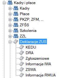 Deklaracje ZUS Przesłanie deklaracji ZUS do Programu Płatnika wymaga wcześniejszego ich zapisania w pliku KEDU (Kolekcja Elektronicznych Dokumentów Ubezpieczeniowych).