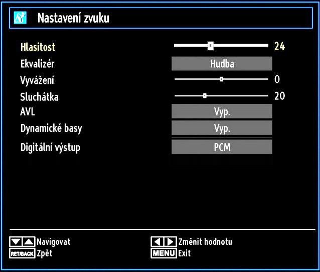 Pokud jste v VGA (PC) režimu, některé položky v nabídce obrazu nebudou dostupné. Namísto toho zatímco jste v PC režimu, nastavení VGA režimu bude přidáno do Nastavení obrazu.