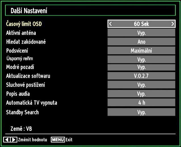 Konfigurace nastavení Zdroje Zde můžete povolit či zakázat vybrané zdroje. Pokud stisknete tlačítko SOURCE, TV se nepřepne do možnosti zakázání zdroje.