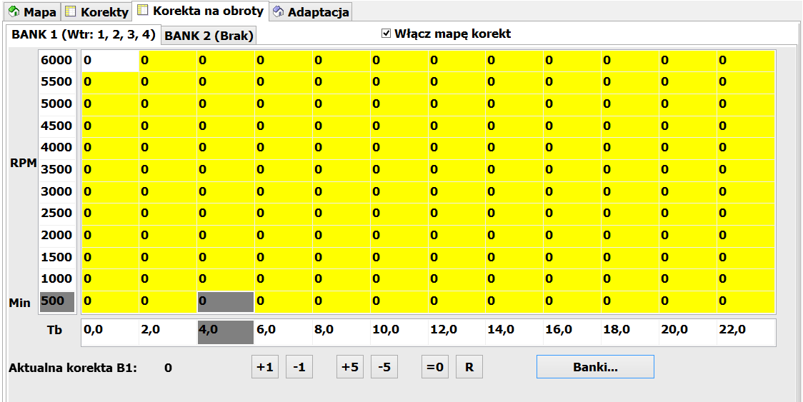 przypadków rzetelne ustawienie dawki gazu wg mapy głównej powoduje, że korekty na mapie RPM bywają nieznaczne.