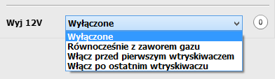 Wyjście 12 V. Pozwala na zaprogramowanie załączania napięcia na przewodzie niebiesko-czerwonym w szarej wiązce elektrycznej.