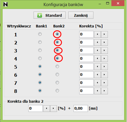 korekt OBD do normy oraz przeprowadzić procedurę dla pozostałych wtryskiwaczy.