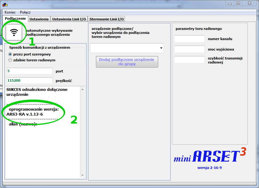 4. Zmiana parametrów pracy Modemy radiowe ARS3 pozwalają użytkownikowi na zmianę niektórych parametrów.