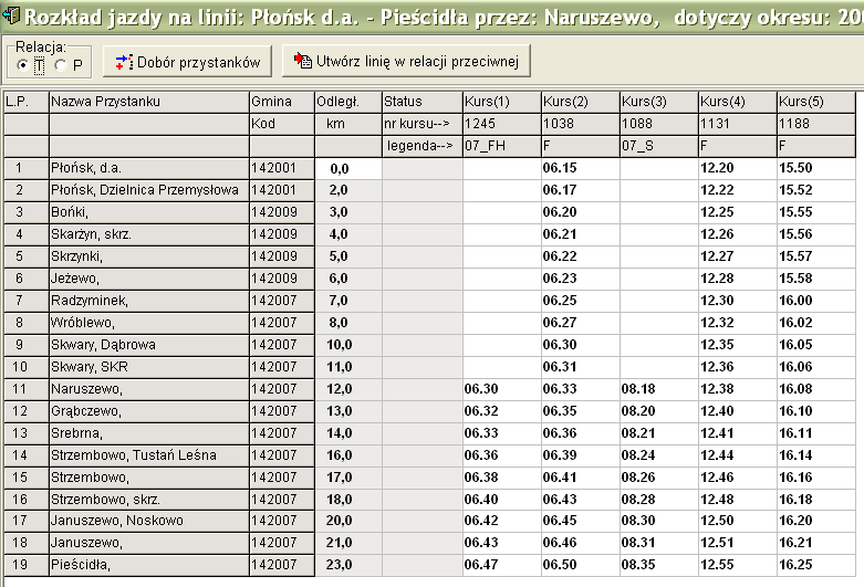 Przykładowe moduły systemu