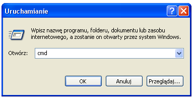 Odczytywanie adresu IP na komputerze nauczyciela: W menu Start