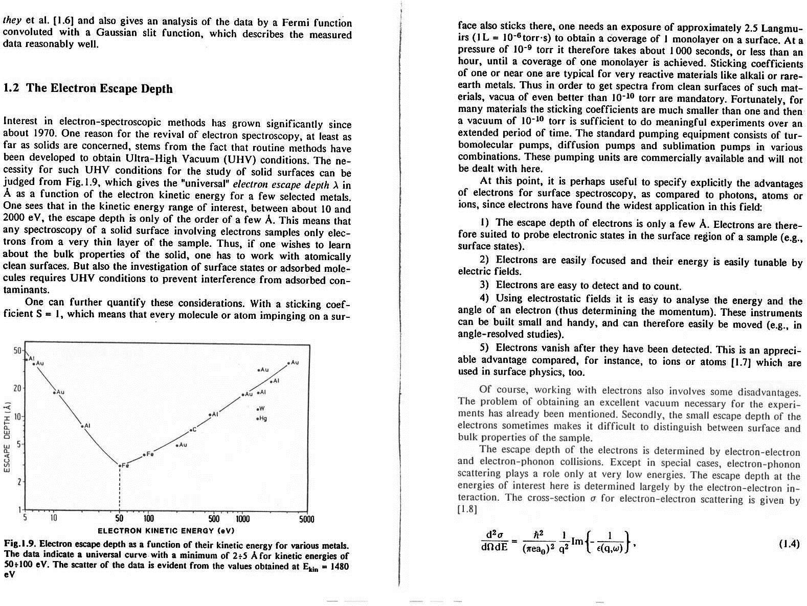 for standard XPS (h up to 1500 ev) mean free path of photoelectrons is less than 2-3 nm Photoelectron spectroscopy is a surface sensitive technique S.