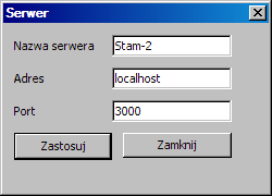 SATEL STAM-2 15 Rys. 11. Okno Serwer definiujące parametry serwera, z którym współpracować ma program klienta. Po zdefiniowaniu parametrów serwera można wrócić do okna logowania.