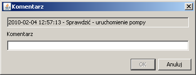SATEL STAM-2 77 DO ZDARZENIA Po wybraniu tego polecenia wyświetlone zostanie okno Komentarz.