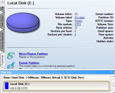 3. Zwolnij trochę miejsca (nie mniej niż 10 GB, aby zainstalowad Windows XP) z partycji.