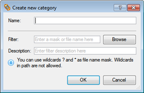 Description. Dodaj krótki opis do filtra. Kliknij przycisk OK, aby uzyskad nowy element na liście filtrów.