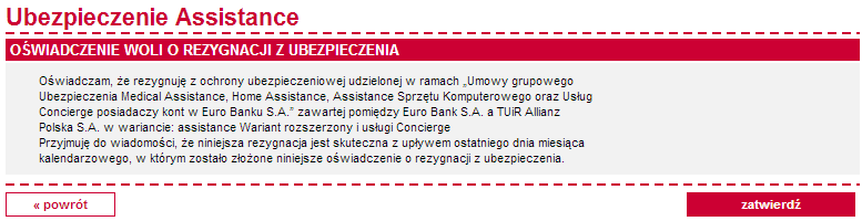 Po wyborze opcji Pokaż szczegóły udostępnione zostaną szczegółowe parametry ubezpieczenia wraz z możliwością wydruku certyfikatu oraz warunków ubezpieczenia.