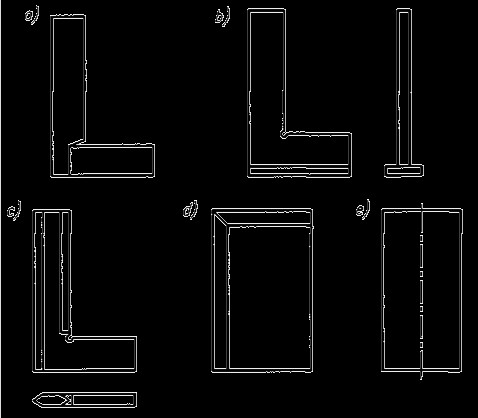 WZORCE KĄTA Składane płytki kątowe Tworzą komplety zawierające odpowiednie liczby różnych płytek z dwoma i czterema kątami pomiarowymi oraz jedną płytkę zerową.