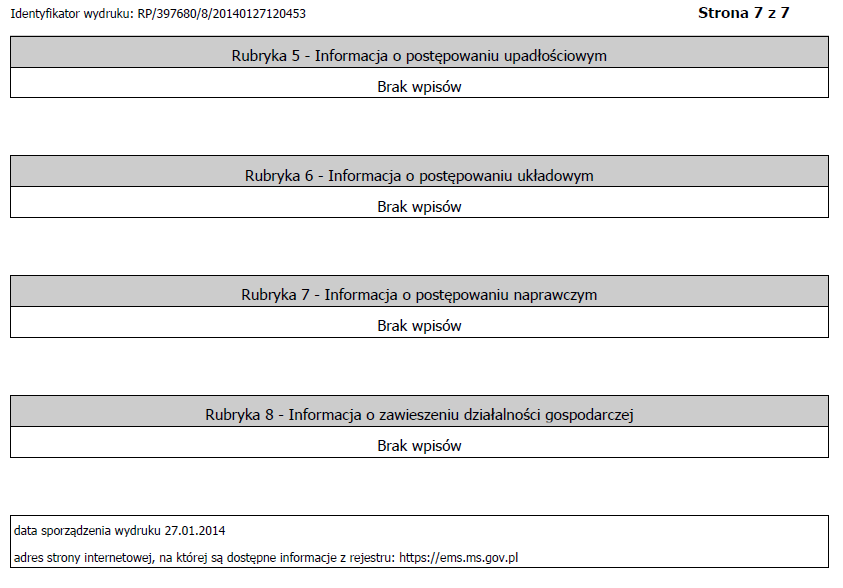 W aktualnym odpisie z KRS widnieje nieaktualny adres Emitenta.