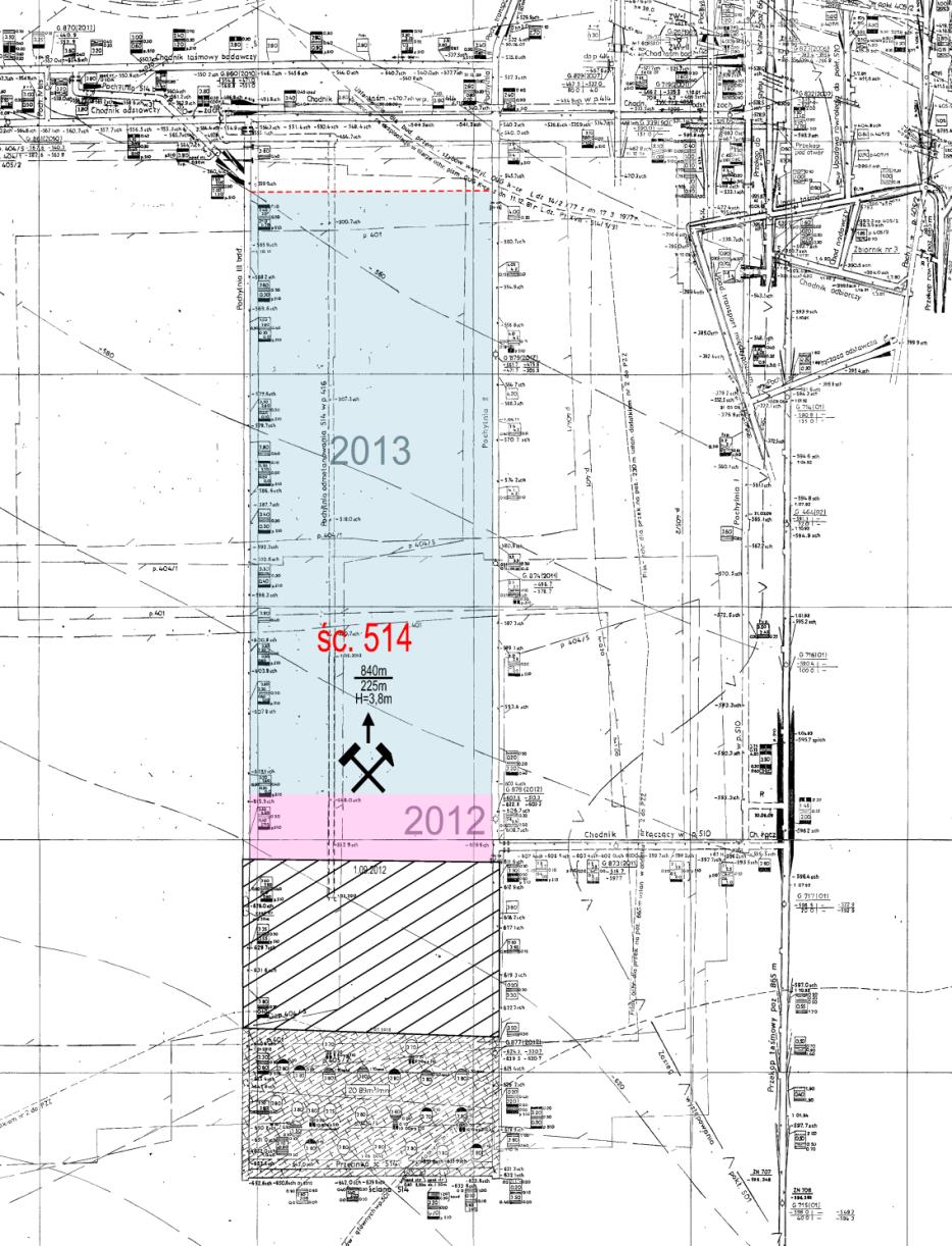 The example of effective methane drainage of coal seam Present absolute metanovelty of wall 514 in seam 501 part Az - 35,51 m 3 /min Ventilation