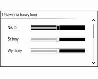 124 Podstawowa obsługa Ustawienia barwy dźwięku Korzystając z menu ustawień barwy dźwięku, można dostosować charakterystykę barwy dźwięku.