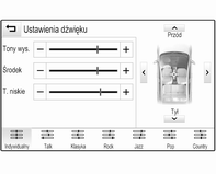 Podstawowa obsługa 43 Ustawienia barwy dźwięku Korzystając z menu ustawień barwy dźwięku, można dostosować charakterystykę barwy dźwięku.