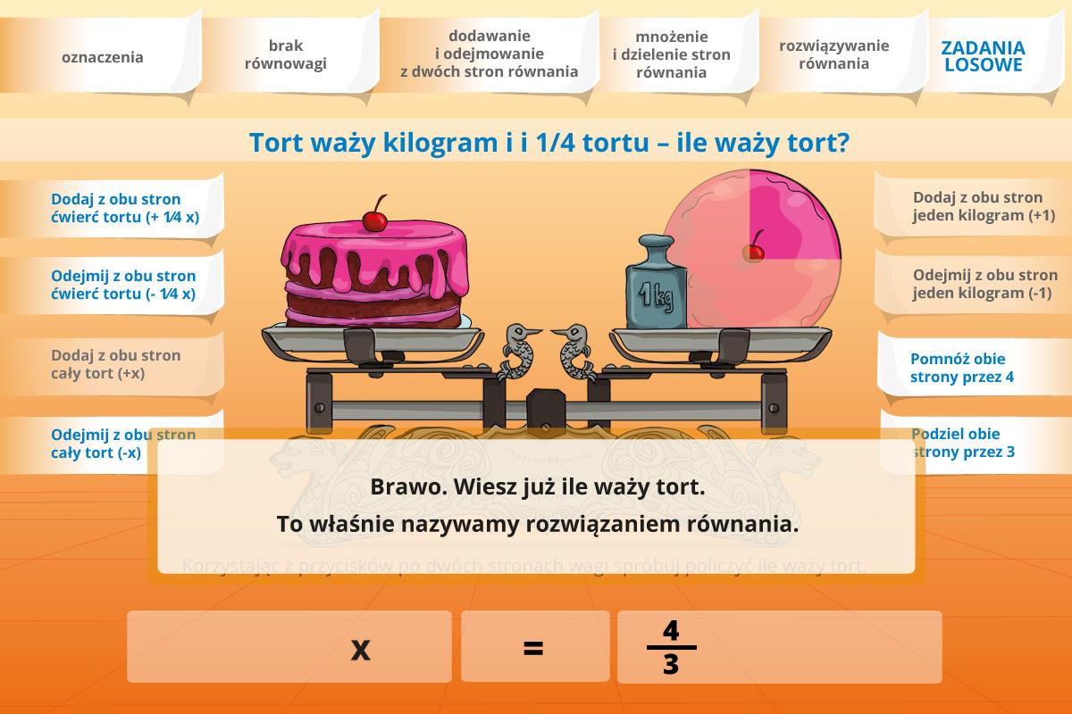 Część 6 rozwiązywanie równania o wartościach losowych Kolejna pozycja menu zadanie losowe powtarza ekran poprzedni, ale tym razem mamy do czynienia z innym przedmiotem (np.