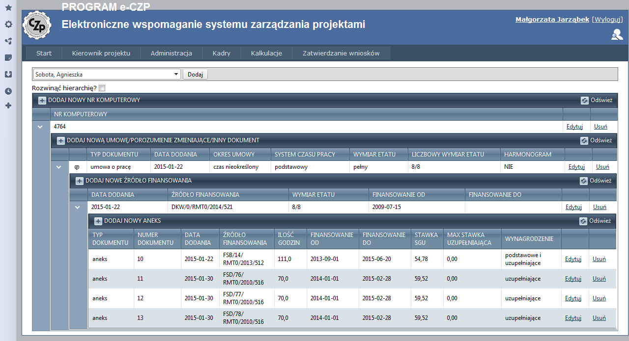 Podgląd zatrudnienia