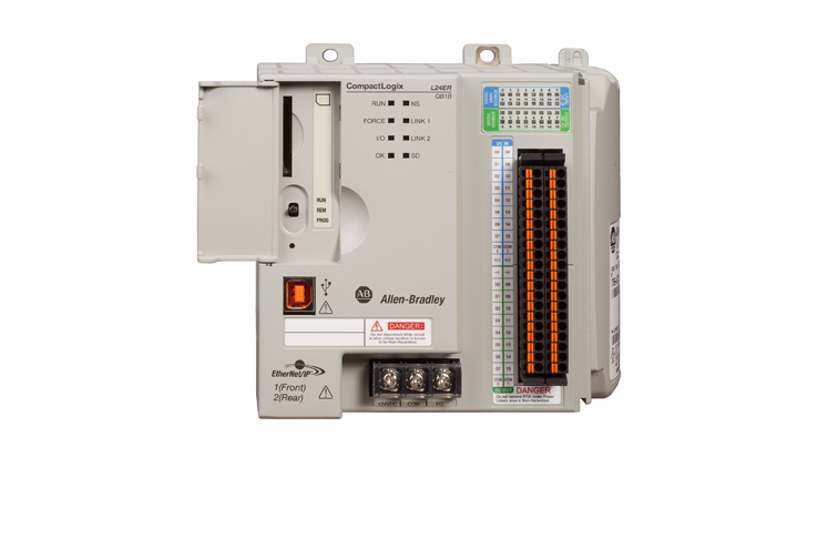 Sterowniki CompactLogix Sterowniki CompactLogix 5370 L2 z wbudowanym Compact I/O Sterownik CompactLogix 5370 L2 posiada: wbudowane zasilanie 24 V DC dwa porty sieci EtherNet/IP dla topologii