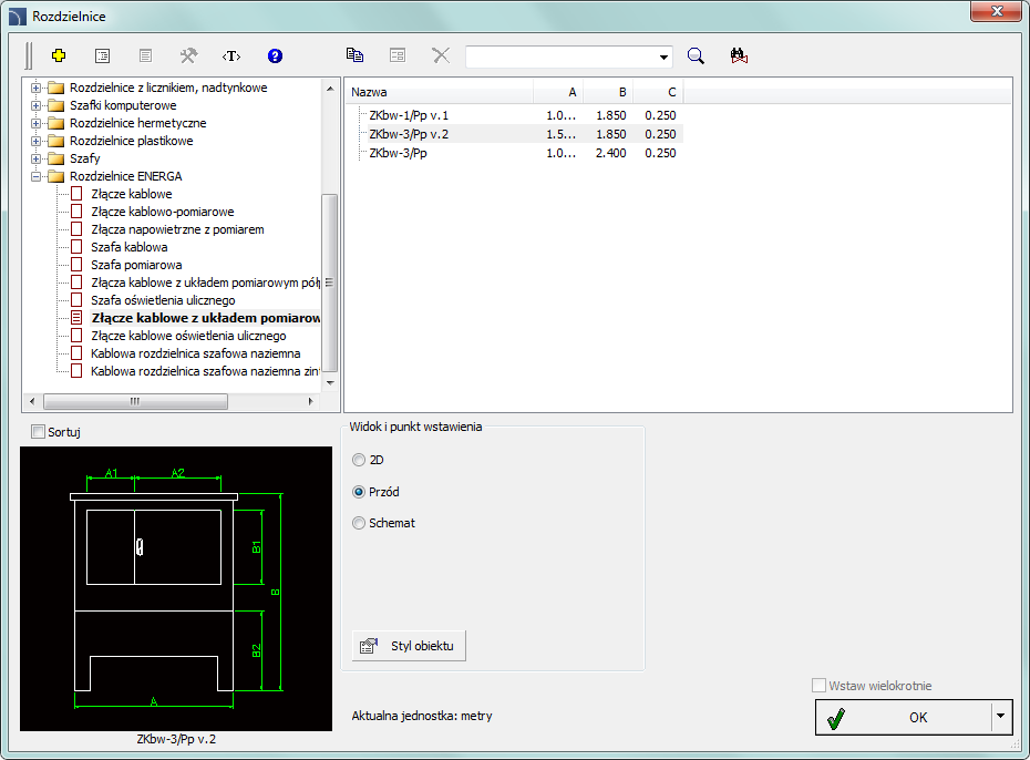 CADprofi Electrical rozdzielnice i złącza kablowe ENERGA Do programu wprowadzono rozdzielnice w standardzie ENERGA (zarówno widoki rozdzielnic jak i schematy elektryczne).