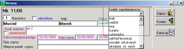 Opis sprawozdania MS-S16 w Wydziale Rodzinnym 22 Dział 7. Nieletni oczekujący na umieszczenie w zakładzie poprawczym, w schronisku.