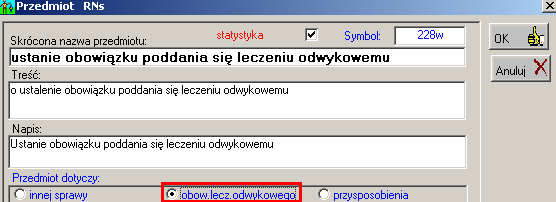 Opis sprawozdania MS-S16 w Wydziale Rodzinnym 5 Rys. 6. Okno Sprawa zakładka Terminy Rys. 7. Okno Wynik terminu Dział 1.