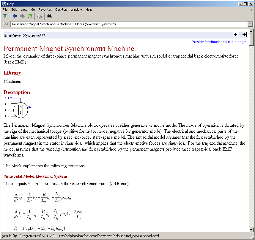 Rys. 2.5. Model obwodowy maszyny synchronicznej PMSM z biblioteki PLECS Rys.