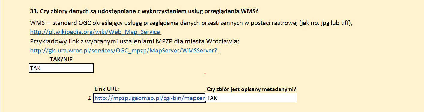 Usługa przeglądania WMS umożliwia wczytanie mapy udostępnianej przez gminę w innym geoportalu lub w programie z rodziny GIS.