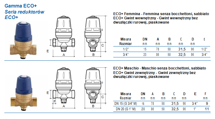 Gaa O+ O+ range O+ Feina - Feina senza bocchettoni, sabbiato O+ Female - Female without pipe unions, sandy Misura Size 1/2 N 15 20 78 86 58 58 31,5 32,5 1/2 O+ Maschio - Maschio senza bocchettoni,