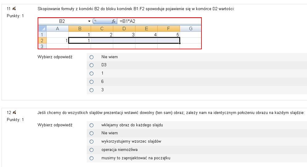 Wykres 31 Wyniki testu diagnostycznego grupy A Pretest dla grupy B1 prowadzony był oddzielnie dla każdej podgrupy przy użyciu platformy e-learningowej, co pozwoliło prowadzącym na analizę wyników i