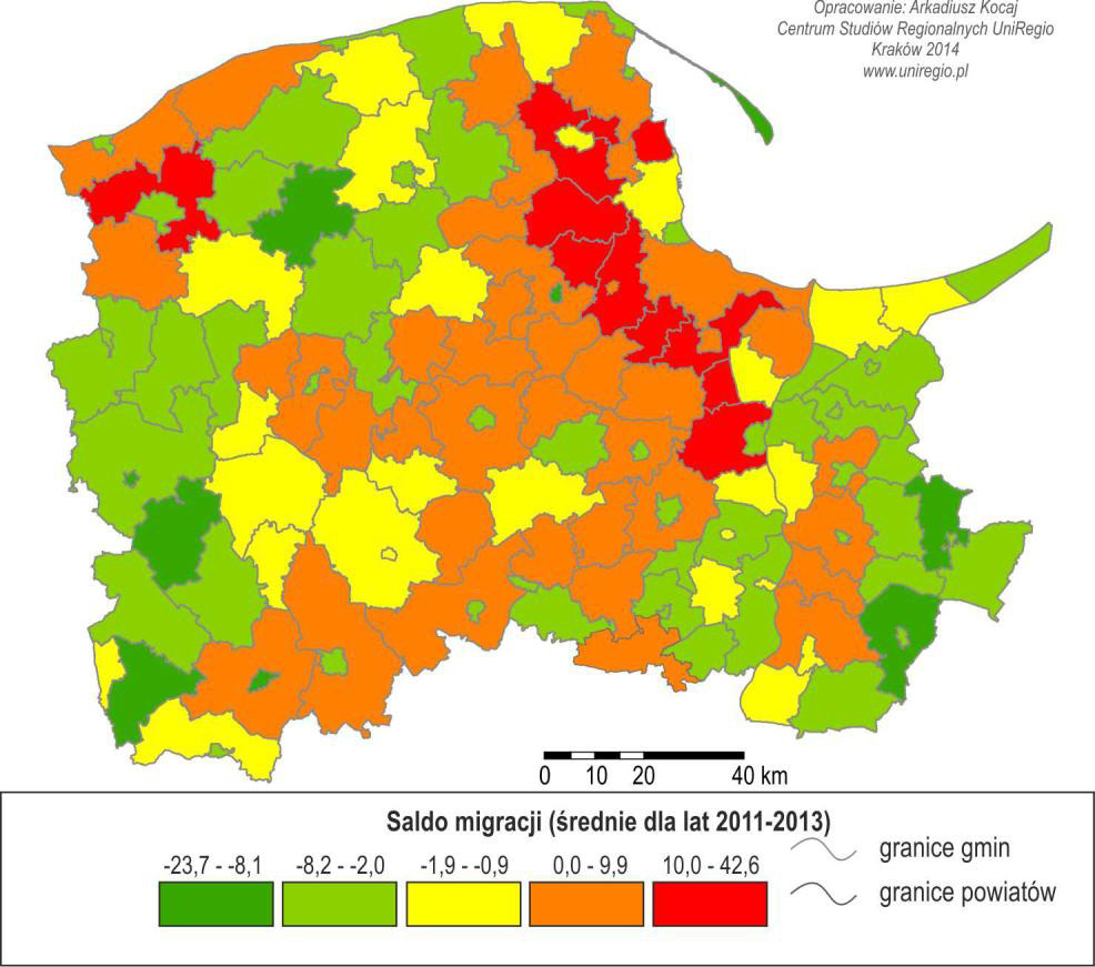 O wysokim poziomie tego wskaźnika decyduje przede wszystkim wysoki poziom liczby urodzeń, który w ostatnim badanym roku sięgnął poziomu 16,30 i był wyższy od średniej dla regionu.