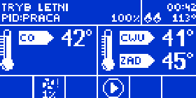 histereza CWU w menu instalatora). UWAGA: W tym trybie powinien być zamontowany zawór trójdrożny lub inny zawór mieszający powodujący utrzymywanie innej temperatury na kotle a innej w domu. II.9.