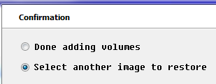Restore Volumes Funkcja Restore Volumes (Przywróć woluminy) z menu Tasks (Zadania) w wersji IT pełni tę samą funkcję, co funkcja Przywracanie woluminu systemu (Przywróć wolumin).