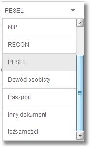 terytorialnego (np. podatek od nieruchomości, podatek leśny, podatek rolny). Można wprowadzić maksymalnie 21 znaków z wyłączeniem takich znaków jak: /, \, -, #, *, %, +, =.