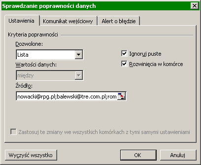 Rys. 2. Ustawienia Autokorekty JeŜeli dostosowałeś ustawienia swojego Excela, moŝesz przejść do kolejnego etapu i wstawić rozwijaną listę w komórce C2. => W tym celu: 1.