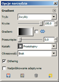 288 GIMP. Praktyczne projekty Rysunek 15.22. Gradient prostokątny Następnie dodaj do obrazu prowadnicę poziomą i pionową. Prowadnice umieść na środku obrazu.