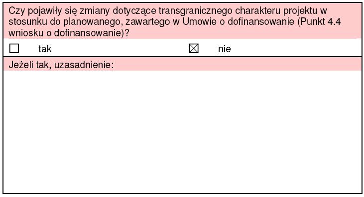 3. Sprawozdanie z postępu w realizacji projektu Dane dotyczące transgranicznego charakteru projektu wypełnia Partner Wiodący przy złożeniu wniosku o płatność