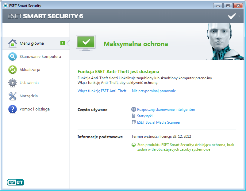 Aktualizacj a Program ESET Smart Security zawiera wstępnie zdefiniowane zadanie zapewniające systematyczne aktualizacje (patrz sekcja Harmonogram w podręczniku produktu).