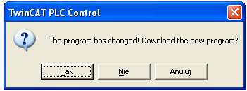 0 Error(s), 0 Warning(s) Operacja Build zakończona sukcesem W celu uruchomienia program, z menu Online wybrać platformę docelową opcja Choose Run-Time System... i określić odpowiednie urządzenie.