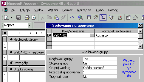 Utwórz zapytanie dla tabeli Lektury. W kwerendzie wystarczą pola WYDANIE, CENA i ROK z kryterium: 1970.