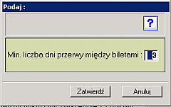 2.7.5 Wykaz przerw w zakupie Wydruk przedstawia analizę ciągłości zakupu biletów według rodzajów biletów w