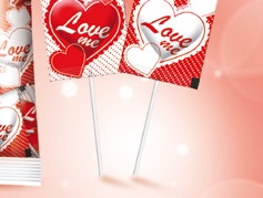HOT HEARTS Lizaki serduszka, pakowane w display po 36 sztuk HOT HEARTS heart-shaped lollipops, packed in a display of 36 pieces 36 6 50 59072052121 I LOVE YOU Lizaki