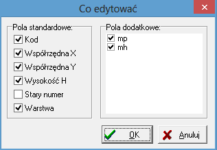 2.5 Statystyka Informacja o ilości punktów w tabeli, zakresie ich występowania (maksymalne i minimalne współrzędne), ilości napisów, obiektów na mapie oraz o zakresach mapy.