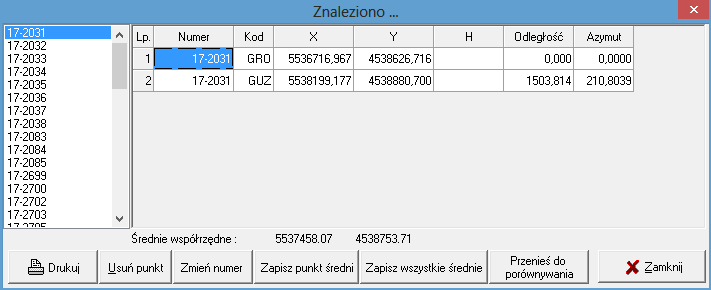 2.8 Transmisja z rejestratorów Transmisja punktów z komputera do rejestratorów polowych.