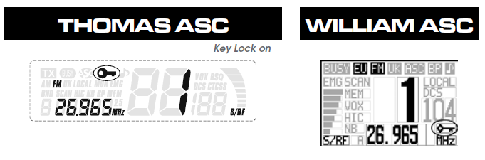 Przyciśnij NB/HIC (8) na mikrofonogłośniku SPK/MIC aby wybrać jedno z ustawień. b) LOCK (długie naciśnięcie 1,5s) 9) MON (długie naciśnięcie 1,5 sek. Funkcja MON dezaktywuje funkcję squelch.