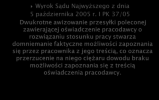 ...... (pieczęć nagłówkowa (miejscowość i data) pracodawcy) ROZWIĄZANIE UMOWY O PRACĘ ZA WYPOWIEDZENIEM Pan (Pani) Rozwiązuję z Panem (Panią) umowę o pracę zawartą w dniu..z zachowaniem.