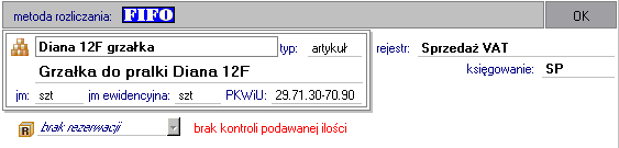 Podstawowe pojęcia i dane 111 W przypadku dokumentów rozchodowych obok nazwy magazynu prezentowany jest typ rezerwacji towaru wprowadzany przez daną pozycję towarową.