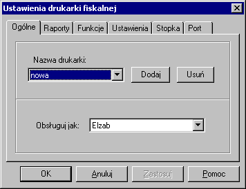 88 Podręcznik użytkownika Handel Rys. 4-3 Ustawienia - Drukarka fiskalna.